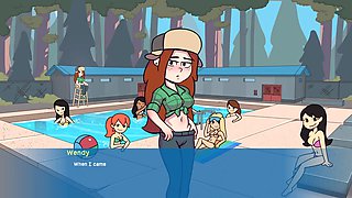 Camp Pinewood gameplay featuring big-boobed mommy character by Loveskysan69