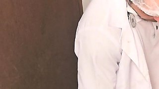 Doctor and Nurse Can't Resist and Have Sex in the Hospital Bathroom During Their Shift