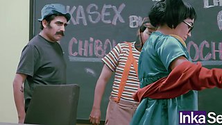 Sex school lesssion: latina girl with twintails gets pounded doggystyle