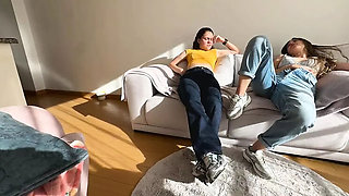 Hot Latina Lesbians Wrestle with Smelly Feet - Foot Fetish Catfight