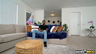 Gia Ohmy dominates her stepbrother with her bubble butt & swallows his BBC