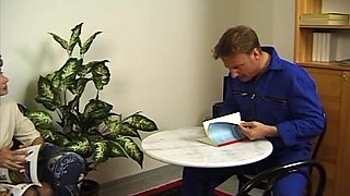 German Hairy Housewife Fenna Fucks The Heating Engineer With Her Hairy Pussy