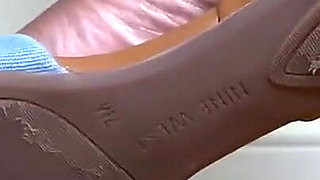 MILF Plays with Her Flats on Her Feet