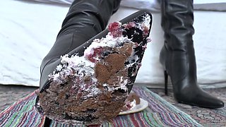 Smoking Mistress and Delicious Dessert From Boot Soles, POV Clip, Lady Victoria Valente
