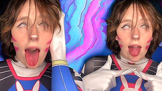 D.VA COSPLAY AHEGAO WORSHIP OVERWATCH