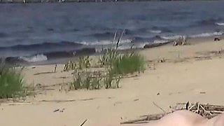 Mommy with a Big Ass Fucked in All Holes on the Beach