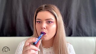 Smoking Fetish with Nice Makeup and Smoke Rings