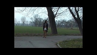 Exhibitionist Teen at the Park Comes Home to Finger Herself