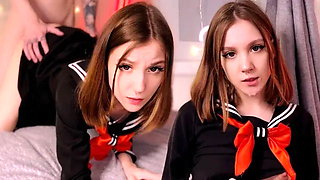 Cute Japan Schoolgirl Stopped to Be Shy when Saw My Dick 4k