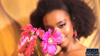 Ebony teenager Musa Naadia Playboy model