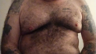 Nude polar bear playing