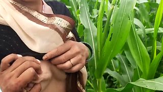 Sister-in-law turns into a wild mare for outdoor sex in the cornfield - Sukunmi and Dewaif fuck hard outdoors
