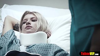 Doctor gives patient a sponge bath and vaginal probe