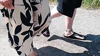Walk with Nylonjunge in Birkenstocks