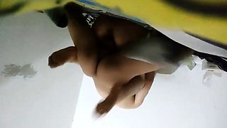 Big ass brunette MILF amateur in sexy black pantyhose