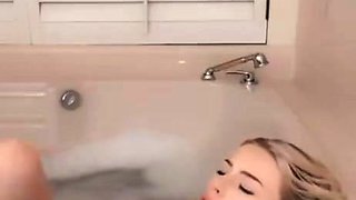 Sensational blonde glamour babe solo and she enjoys it