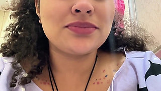 Gassy Milk-intolerant Girl on the Toilet and Farting