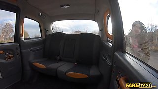 Faux cab driver gets caught fingering in his cab by a wild passenger who wants to fuck