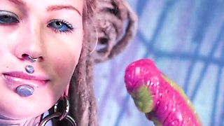 Tattoo Girl Solo Double Penetration with Toys - Anal Mastrubation - ATM, Goth, Punk, DP