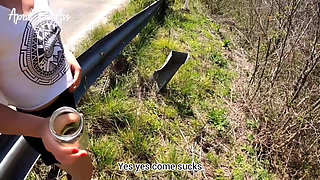 risky swallow yellow pee in the street