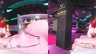 Deepthroat blowjob (oral sex) featuring Scarlet Fyre (OC from VReal_18K)