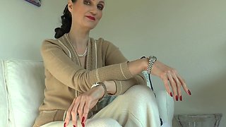 Looking, masturbates and cums, arm