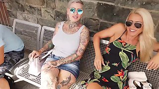 FFM threeway! two light-haired German cougar whores screw with a young stiffy - DAYNIA
