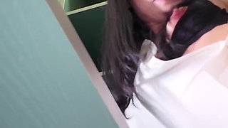 Horny Asian Teacher with a Big Ass Gets Cum on Her Pantyhose Miuzxc