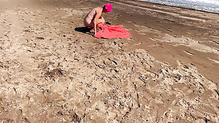 Dominant Woman, Chastity Cage, Beach and Sun