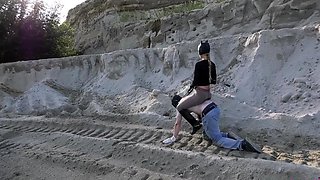 Riding Mistress Katharina - Sandy And Muddy Ride- Extreme