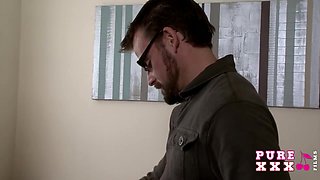 Sweet Brunette Getting Pounded On The Table With Billy King And Amber Nevada