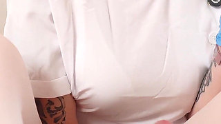 Nurse's Hot Massage Turns Into a Risky Fuck with Blue Gloves on