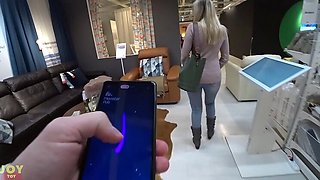 Public Vibrating Panties Challenge - Letty Black Teased in Store by Monster Pub Toy