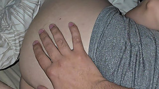 Step mom ass get slapped by step son naked in bed near her ass