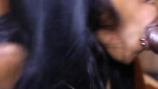 Two fabulous ebony babes get fucekd and sprayed with jizz