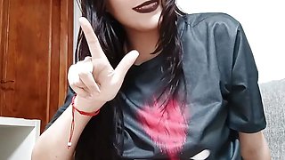 Emo goth girl gives dominant instruction and humiliates you
