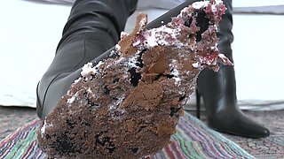 Smoking Mistress and Delicious Dessert From Boot Soles, POV Clip, Lady Victoria Valente