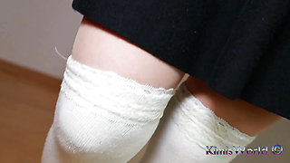 White Overknees & Nylon Play in Loafers - Subtle Sock Layering Fun