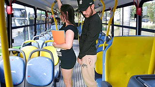Student humped and fucked inside the bus!