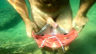 Risky Public Beach Sex Amateur Couple's Underwater Adventur