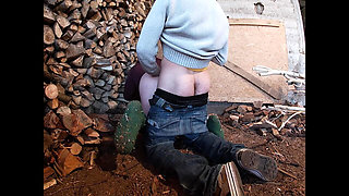 Farmers Wife Fucked in the Wood Shed