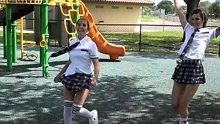 Teen Schoolgirls Playground Fun!