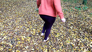 Big Tits Slapped and Punished in the Forest - Outdoor BDSM Action