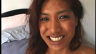 Slutty Asian chick gets her ass wrecked hard
