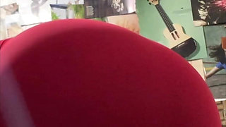 Curvy BBW Babe in Tempts You Tight Red Dress