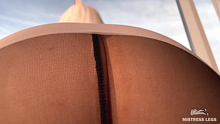 POV Big Mistress Ass in Black Pantyhose Facesitting - Part 1