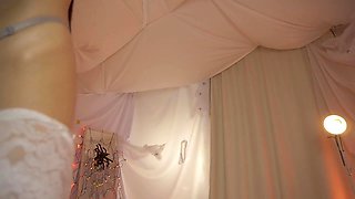 Slim brunette is determined to MAKE YOU CUM with her sexydance