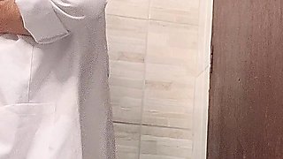 Doctor and Nurse Can't Resist and Have Sex in the Hospital Bathroom During Their Shift