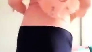 Turkish Arab in Hijab and Turban Performs a Striptease