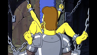 Slut in Chains Takes His Cum. Erotic Fantasy. Cartoon Parody of the Simpsons
